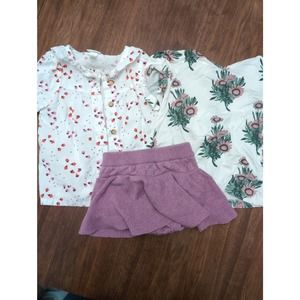 mix and match set 12-18 month purple knit skirt and 2 shirts Kate Quinn Cat-Jack